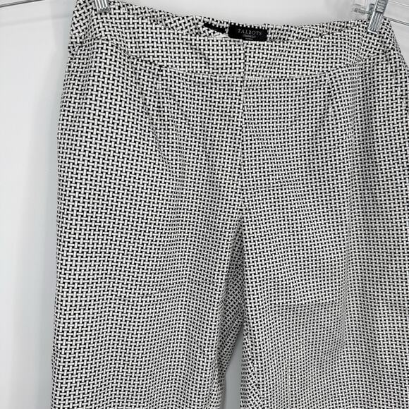 Talbots Plus size Capri Pants size 18 Basket weave Print Black White 22" Inseam - Picture 4 of 11